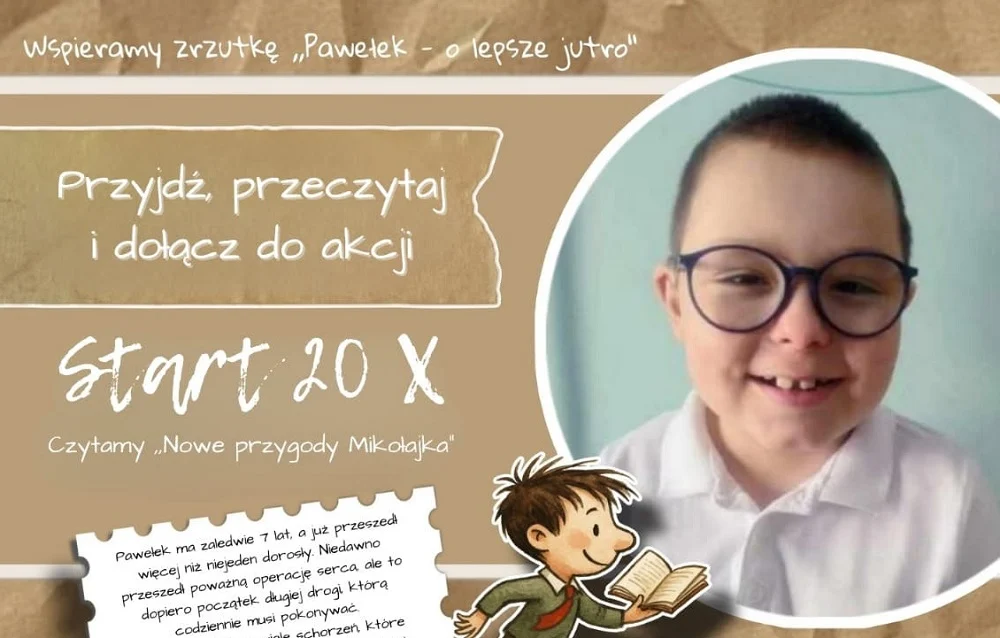 „Czytamy dla Pawełka” – charytatywna akcja w Orzeszu na rzecz chorego chłopca
