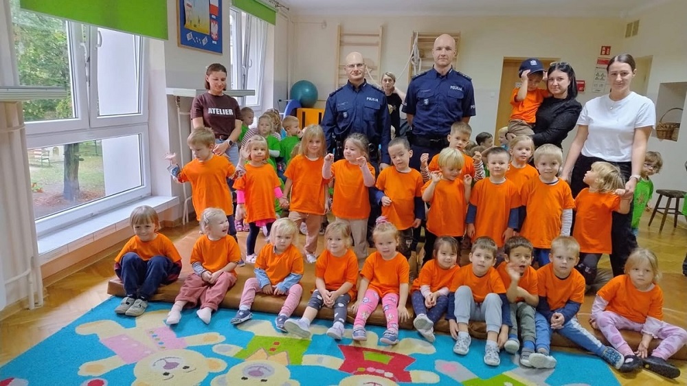 Spotkanie z policjantami w przedszkolu nr 9 w Tychach
