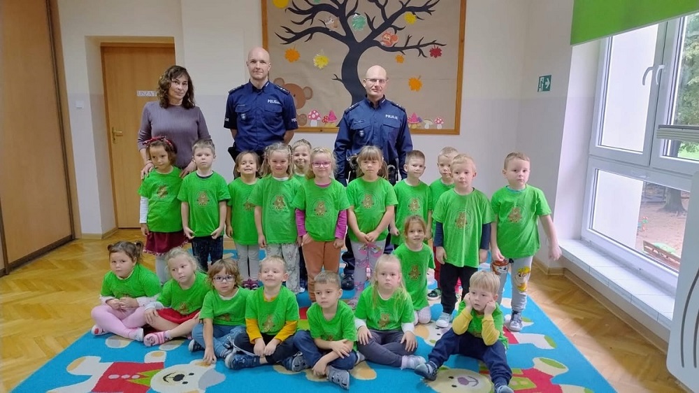 Spotkanie z policjantami w przedszkolu nr 9 w Tychach