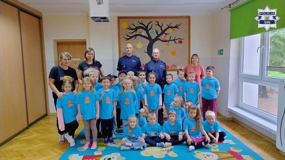 Spotkanie z policjantami w przedszkolu nr 9 w Tychach