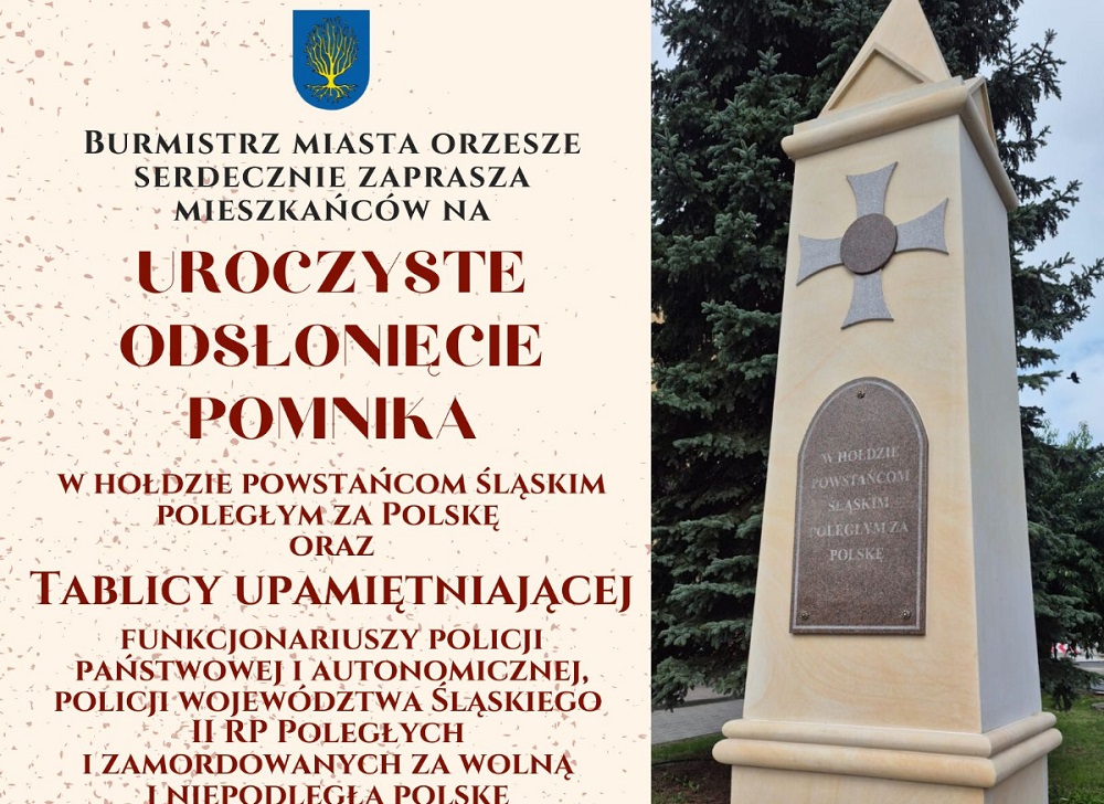 Wielkie wydarzenie w Orzeszu! Odsłonięcie pomnika i tablicy upamiętniającej bohaterów