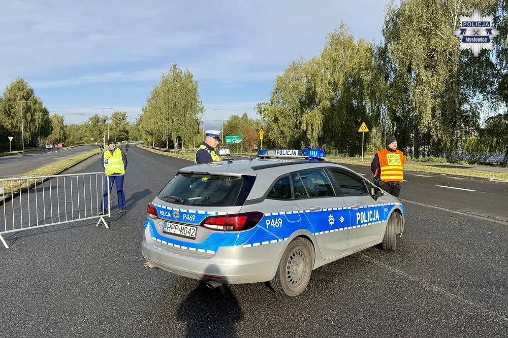 Mysłowiccy policjanci zabezpieczali trasę Silesia Marathon