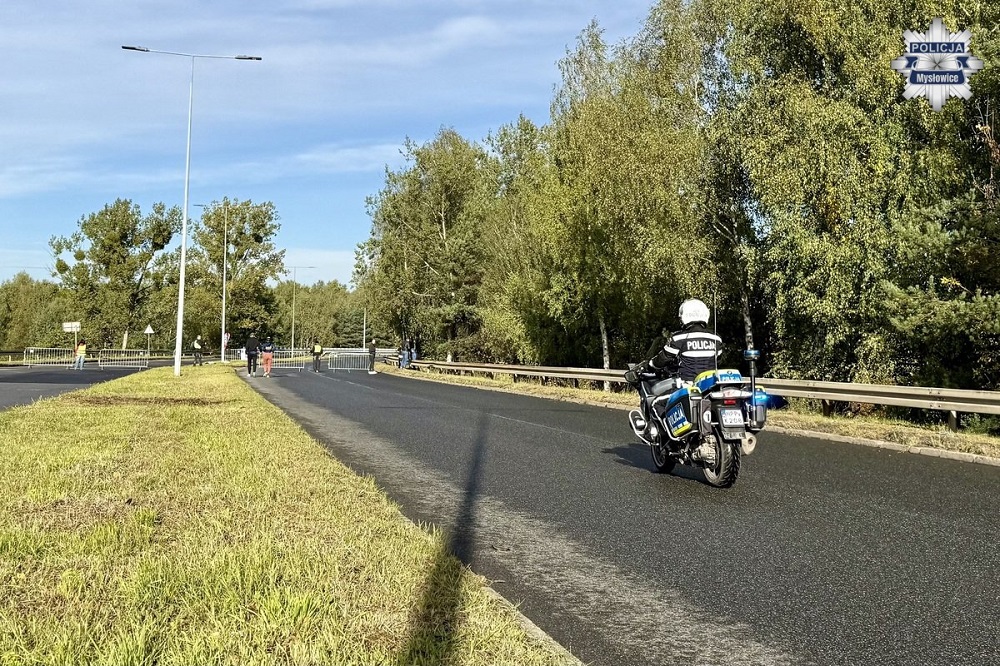 Mysłowiccy policjanci zabezpieczali trasę Silesia Marathon
