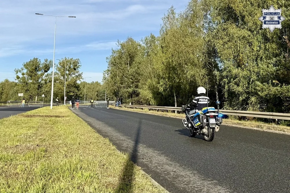 Mysłowiccy policjanci zabezpieczali trasę Silesia Marathon