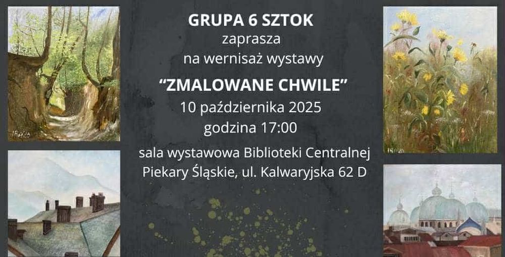Wernisaż wystawy „Zmalowane chwile” w Piekarskiej Bibliotece