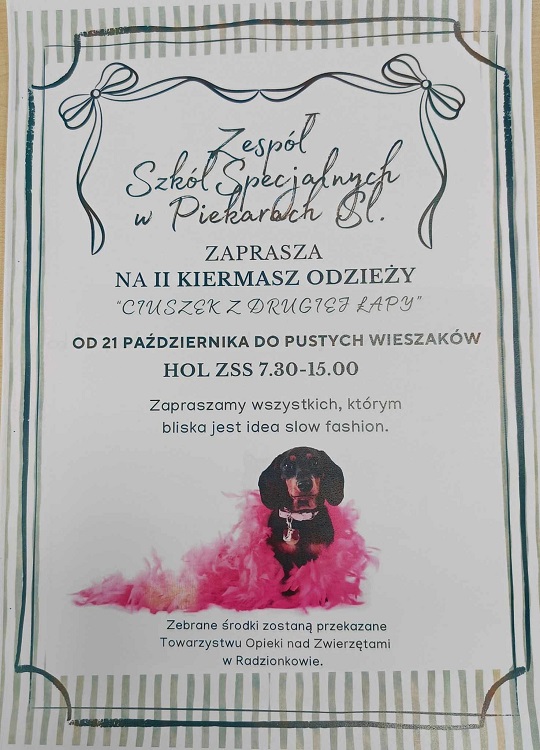 „Ciuszek z drugiej łapy” – kiermasz z dobrym sercem w Zespole Szkół Specjalnych