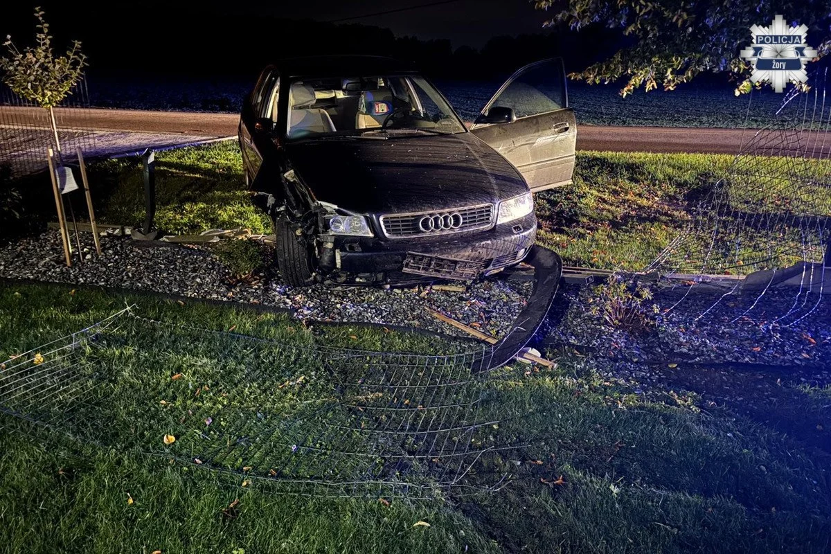 Pijany kierowca w Żorach uderzył w słup energetyczny – 23-latek miał ponad 1,5 promila