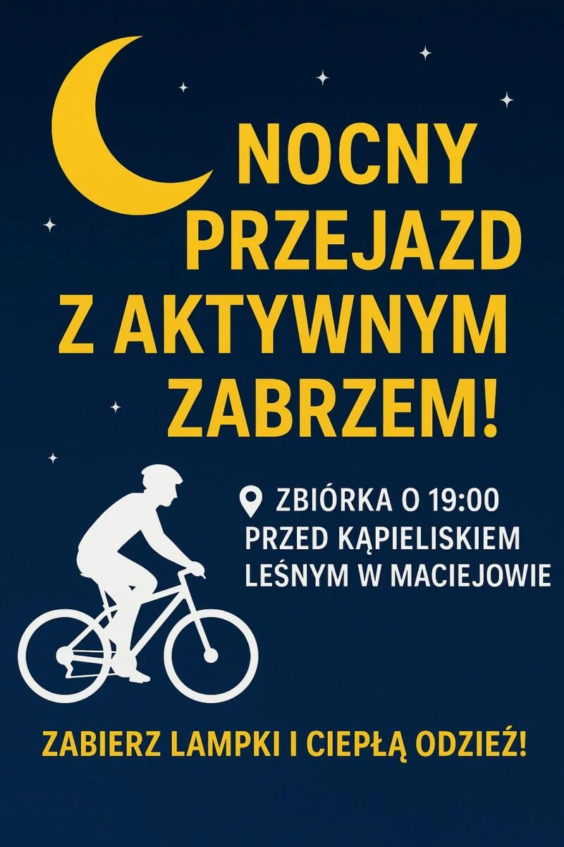 Nocny Rajd Rowerowy w Zabrzu – wspólna przejażdżka już w czwartek!
