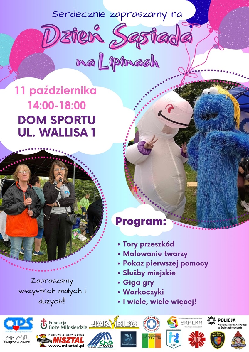 Dzień Sąsiada na Lipinach – atrakcje, dmuchańce i dobra zabawa!