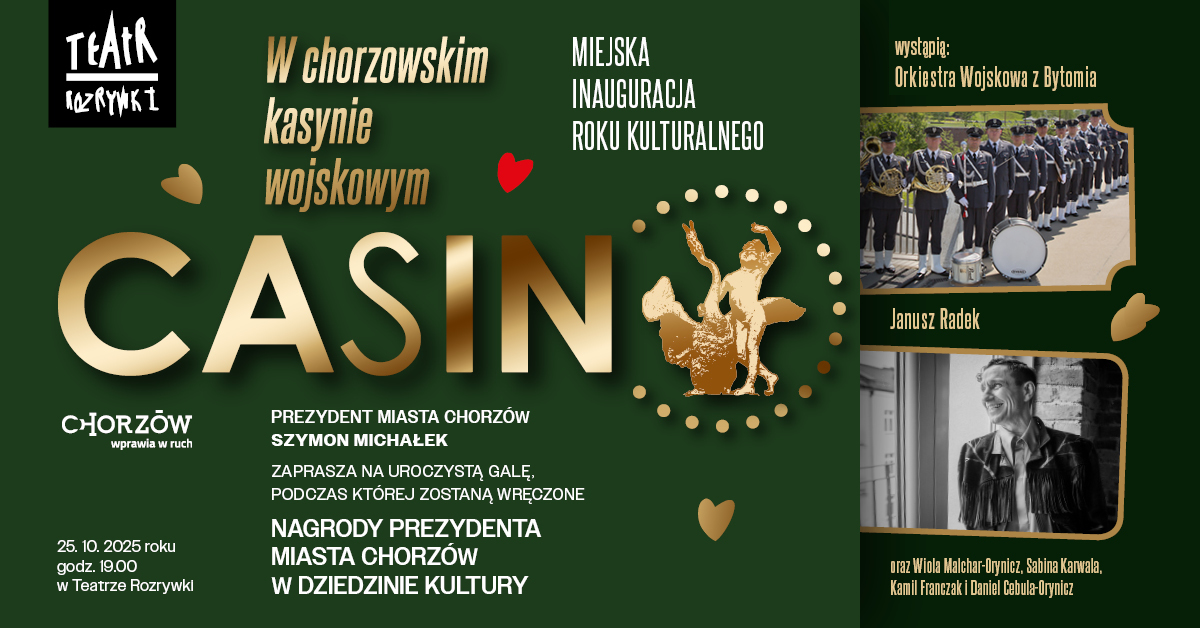Miejska Inauguracja Roku Kulturalnego w Chorzowie! Gala z nagrodami prezydenta i koncertem