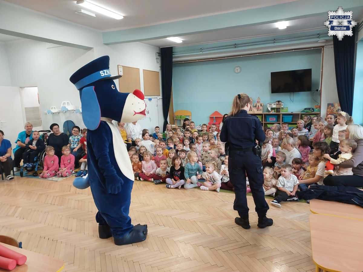 Policjanci z Chorzowa uczą dzieci bezpieczeństwa: spotkanie w Przedszkolu nr 43