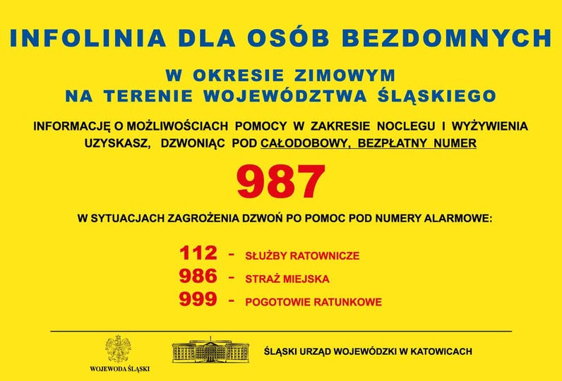 Zimowa pomoc dla bezdomnych. Uruchomiono infolinię 987
