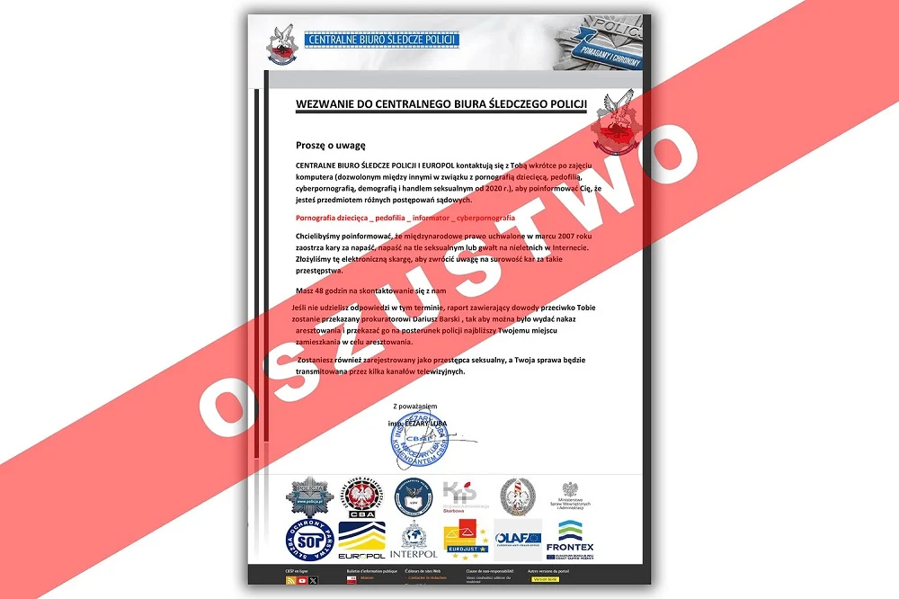 Uwaga na oszustów podszywających się pod policjantów CBŚP – nie daj się nabrać!