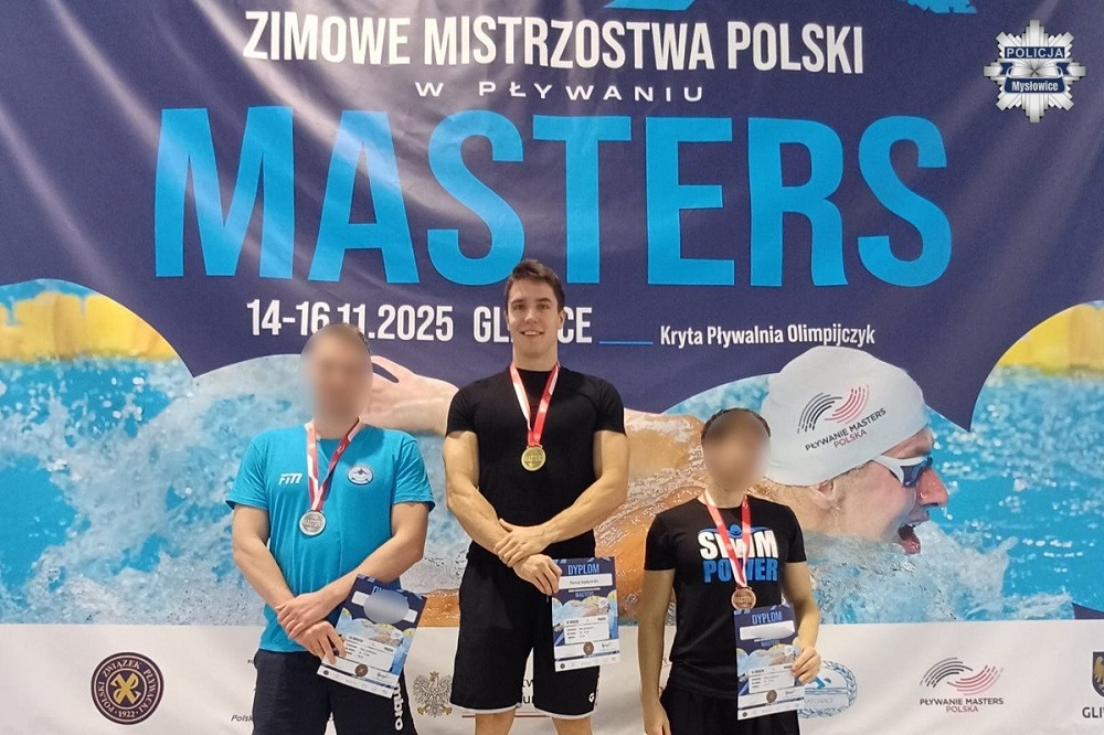 Mysłowicki policjant mistrzem Polski w pływaniu! Podkom. Paweł Jankowski z siedmioma medalami
