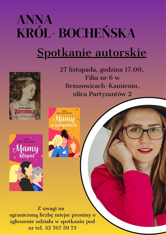 Spotkanie autorskie z Anną Król-Bocheńską / fot. MBP Piekary Śląskie
