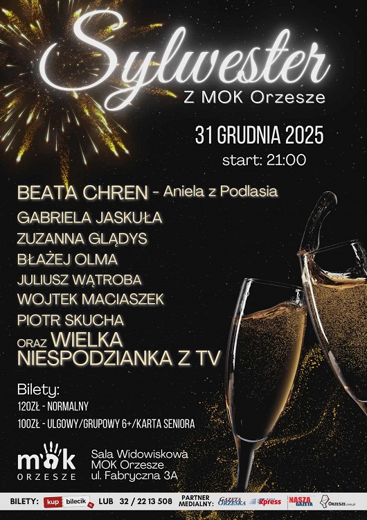 Sylwester 2025 w MOK Orzesze – muzyka, kabaret i niespodzianka na pożegnanie roku / fot.  MOK Orzesze