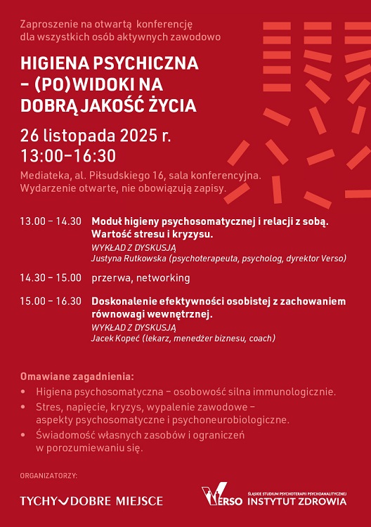 Jak uniknąć wypalenia zawodowego? Konferencja w Mediatece w Tychach