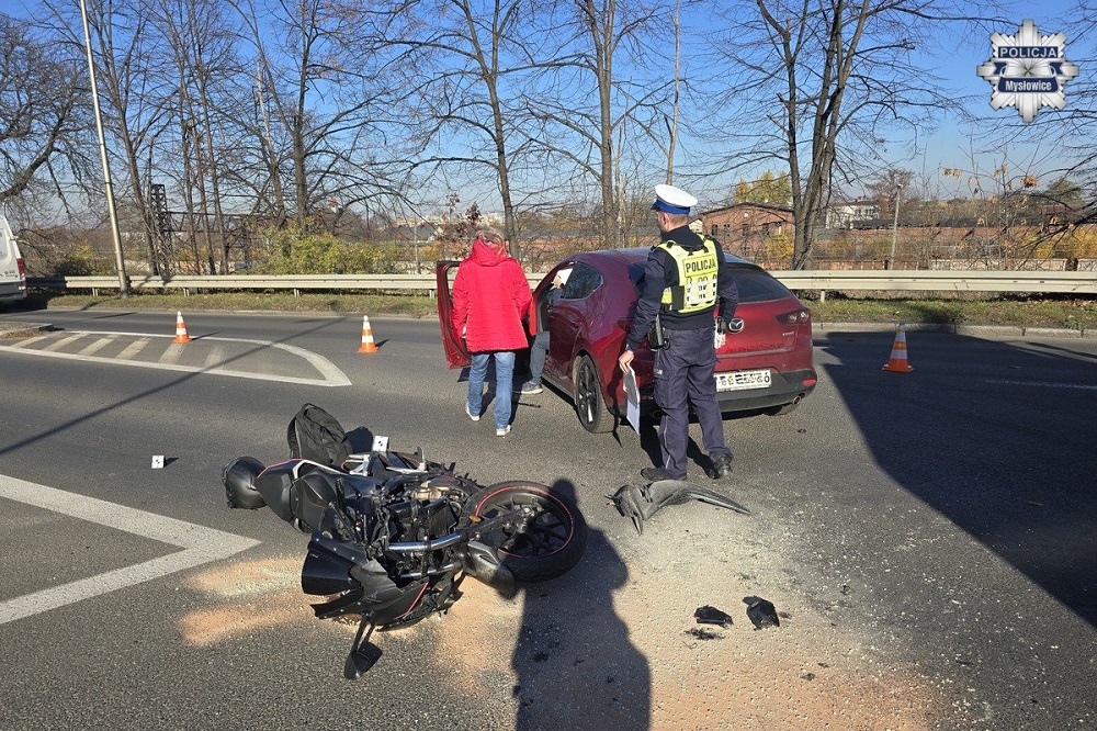 Groźny wypadek na skrzyżowaniu Katowickiej i Chopina w Mysłowicach