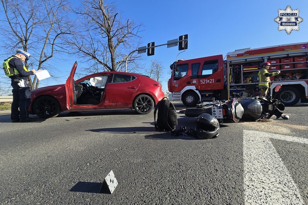 Groźny wypadek na skrzyżowaniu Katowickiej i Chopina w Mysłowicach