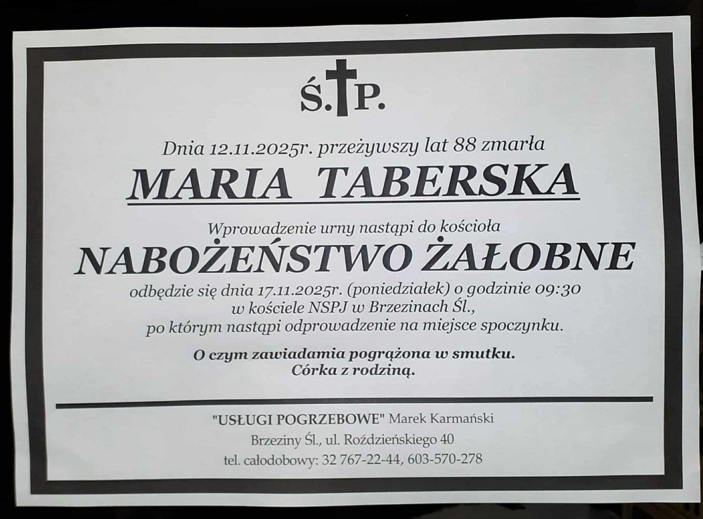 Zmarła Maria Taberska, była wiceprezydent Piekar Śląskich