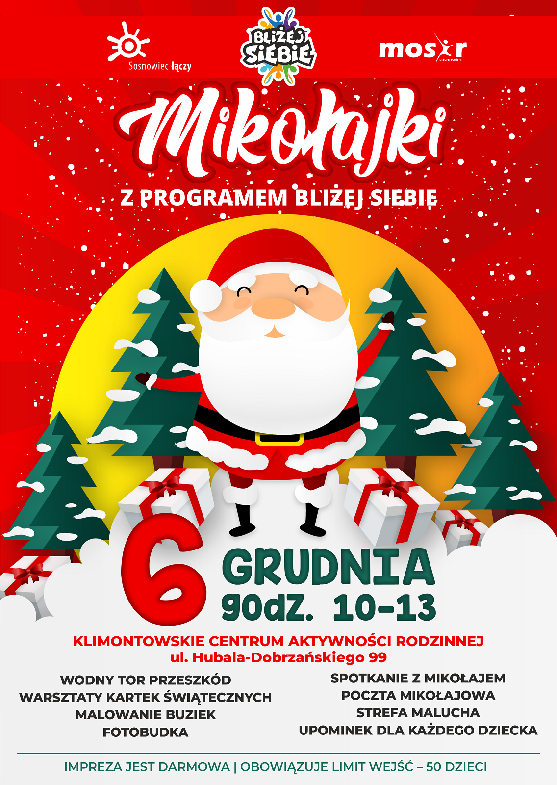 Mikołajki w Sosnowcu: atrakcje dla dzieci w Klimontowskim Centrum Aktywności Rodzinnej