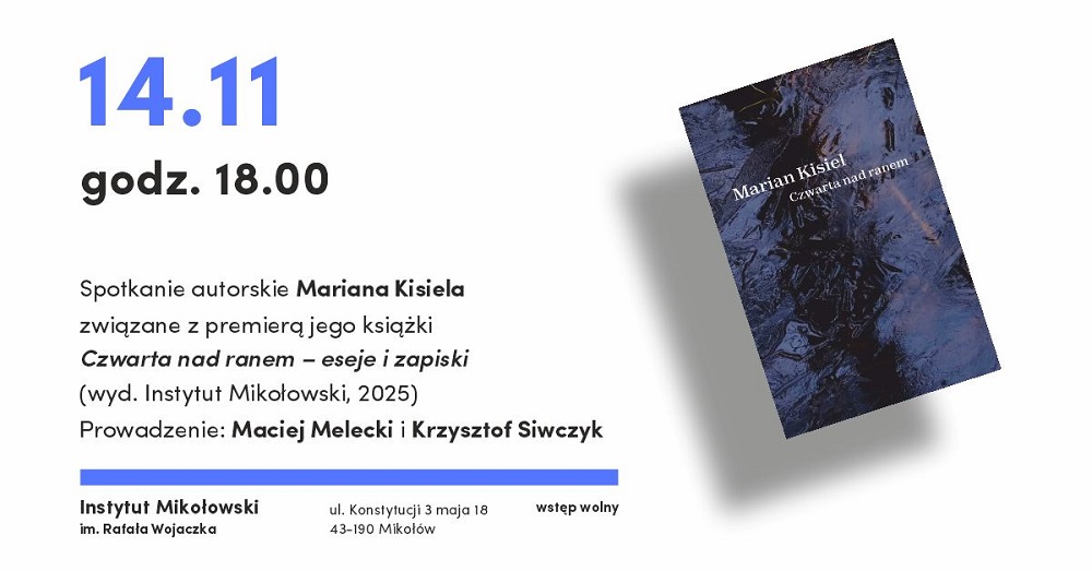 Spotkanie autorskie z Marianem Kisielem w Instytucie Mikołowskim