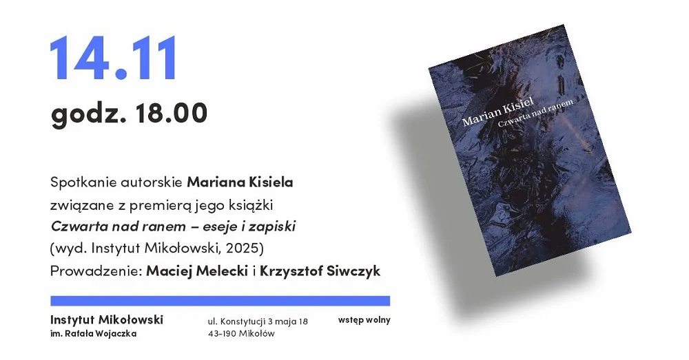 Spotkanie autorskie z Marianem Kisielem w Instytucie Mikołowskim