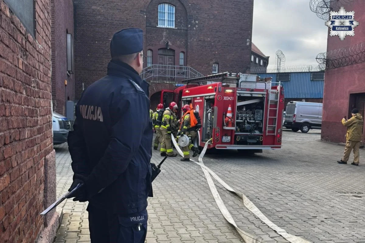 Ćwiczenia służb w Areszcie Śledczym w Katowicach: reakcja na pożar i zagrożenia CBRN