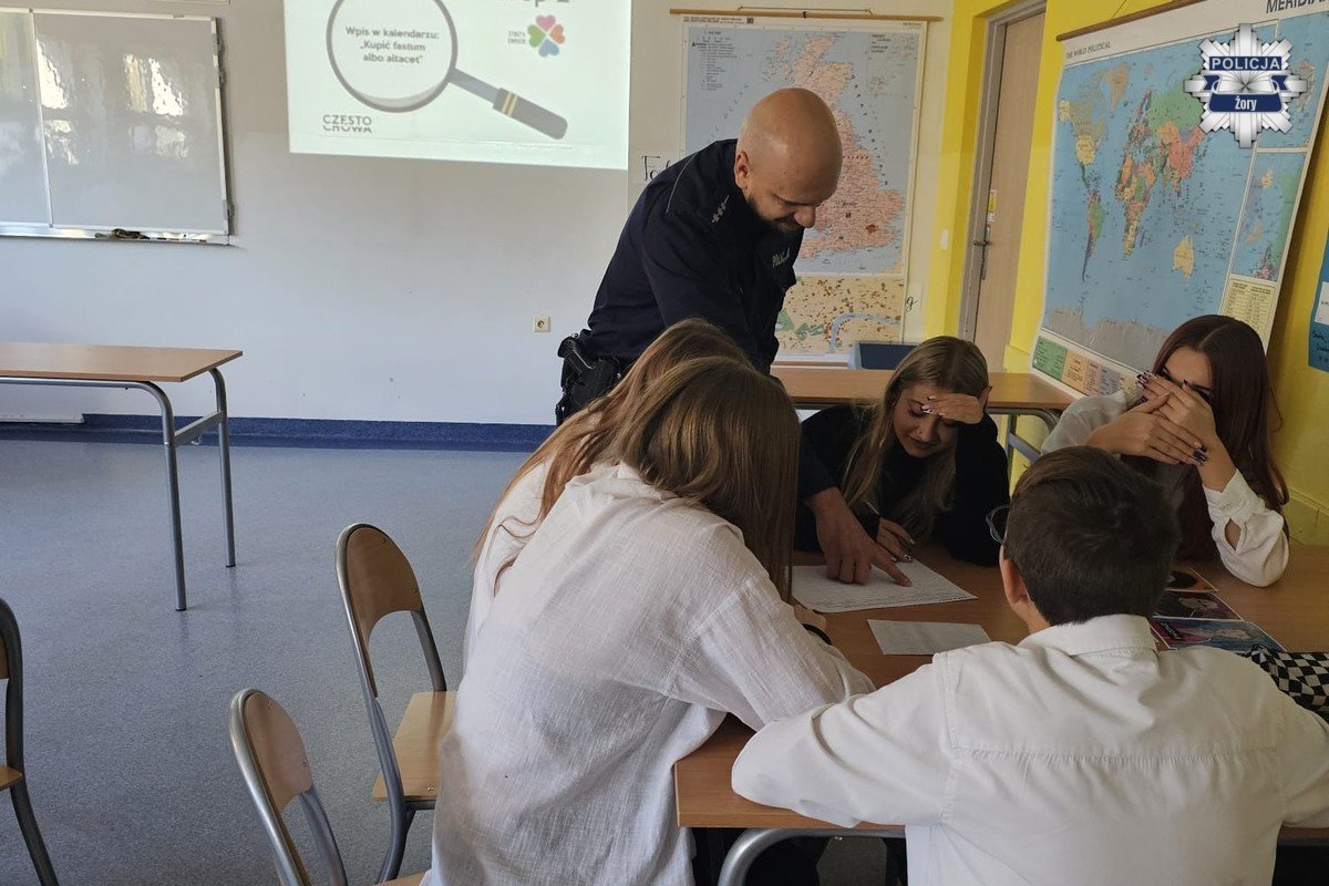 Dzieciństwo bez przemocy – profilaktyczne spotkania uczniów SP 11 z policjantem w Żorach