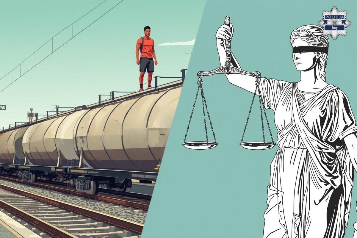 Mężczyzna wtargnął na tory, wspiął się na cysternę – grozi mu 8 lat więzienia