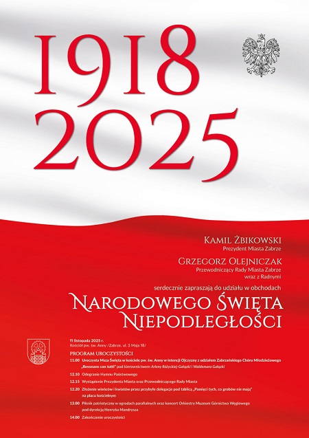 Miasto Zabrze zaprasza na obchody Narodowego Święta Niepodległości