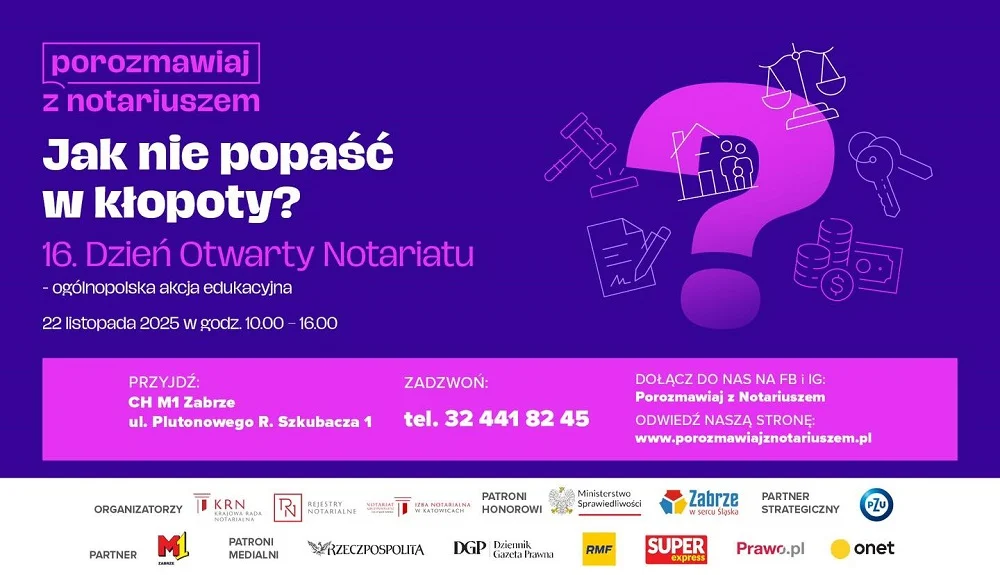 Jak nie popaść w kłopoty? W Zabrzu rusza 16. Dzień Otwarty Notariatu
