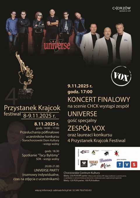 Przed nami Koncert Finałowy IV Przystanku Krajcok Festiwal z zespołami Universe i VOX