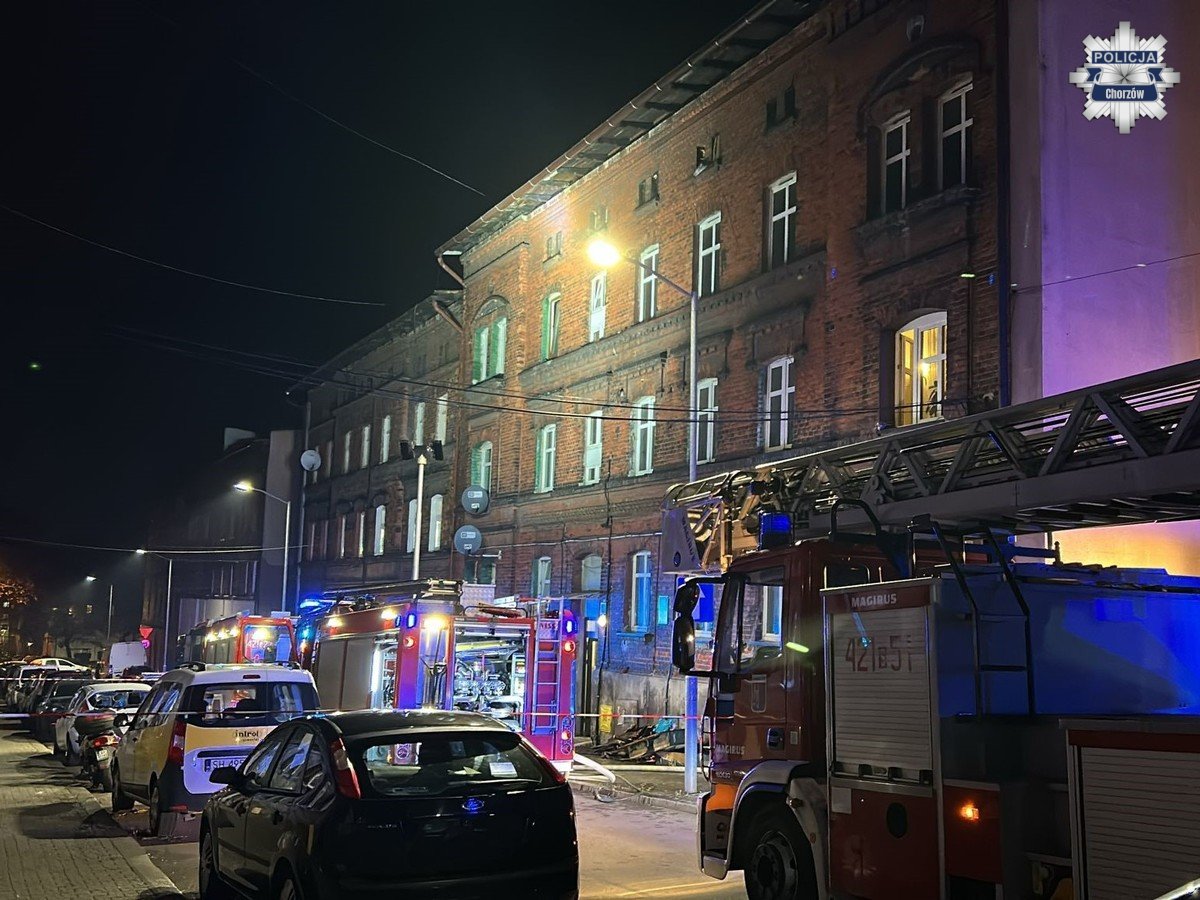 Pożar w Chorzowie: policjanci zatrzymali podejrzanego o podpalenie