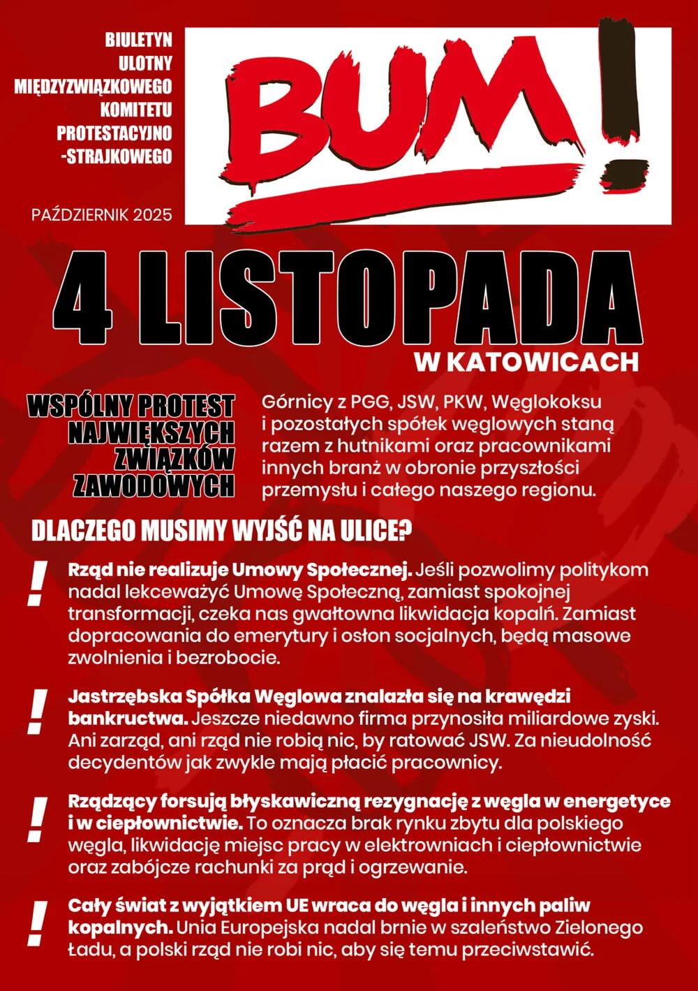 Duży protest przejdzie przez Katowice - NSZZ Solidarność zapowiada Marsz Gwiaździsty