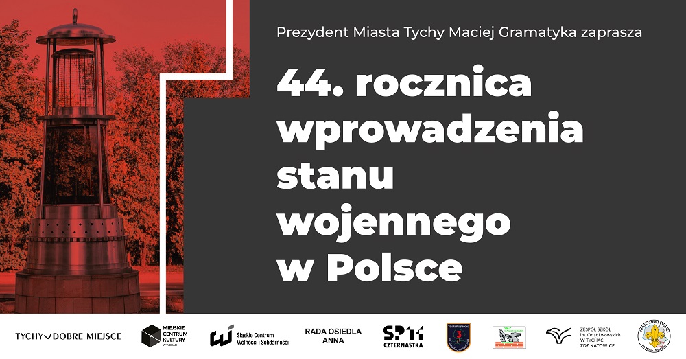 44. rocznica stanu wojennego w Tychach – uroczystości przy Lampie Górniczej