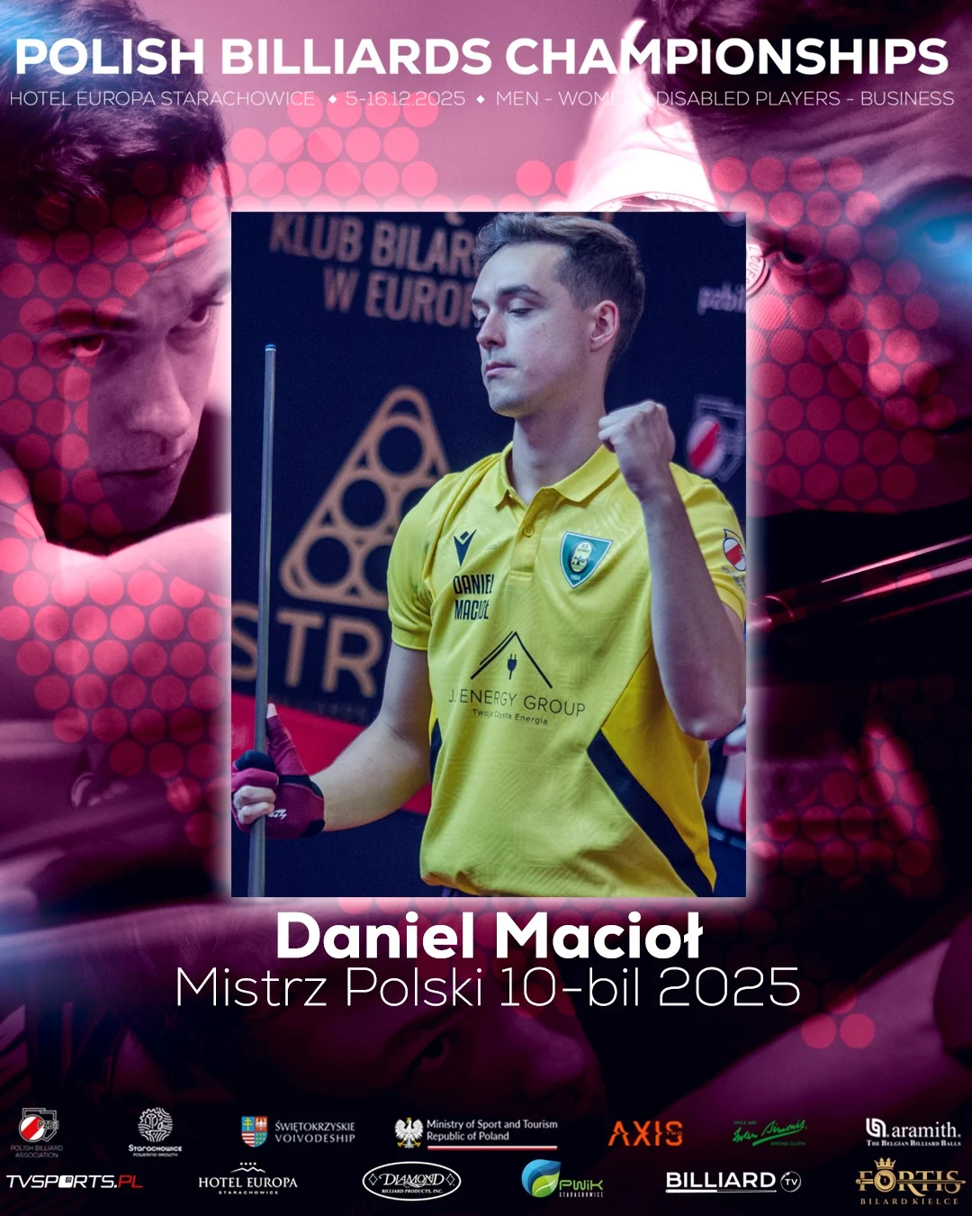 Daniel Macioł Mistrzem Polski w 10-bil – kolejne wyzwanie w bilardzie 9-bil