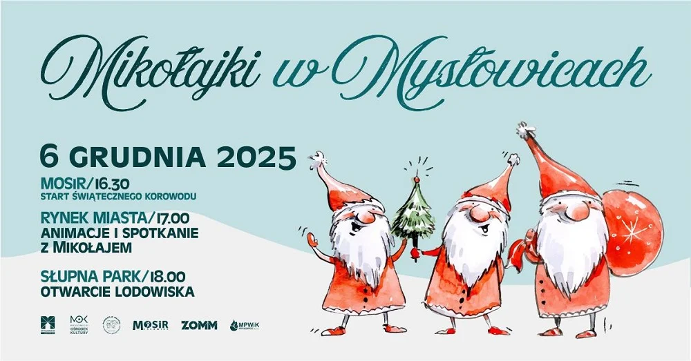 Mikołaj w Mysłowicach: barwny konwój i Mikołaj na łyżwach w Słupnej