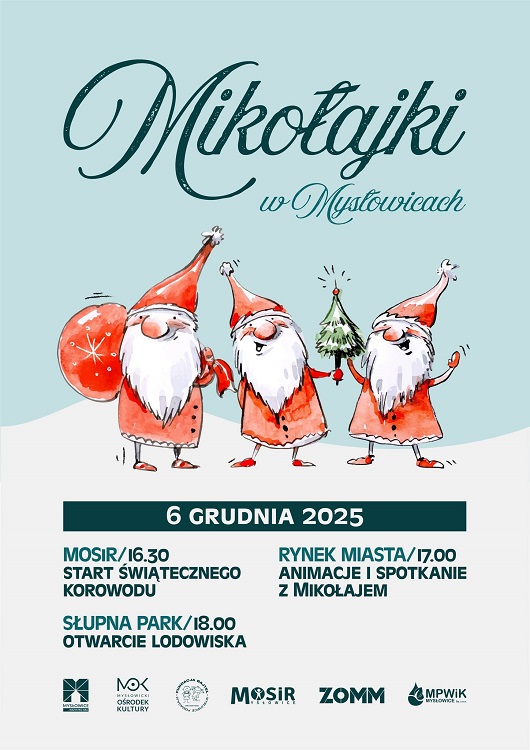 Mikołaj w Mysłowicach: barwny konwój i Mikołaj na łyżwach w Słupnej / fot. MOK