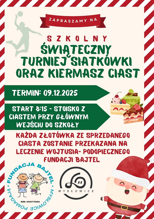 Świąteczny turniej siatkówki i kiermasz ciast dla Wojtusia w II LO / fot. UM Mysłowice