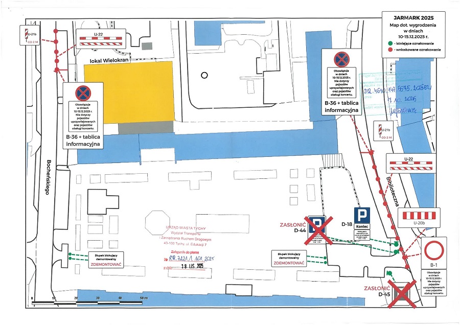Tyski Jarmark Bożonarodzeniowy: Zmiany w organizacji ruchu i parkingach / fot. FB MZUiM Tychy