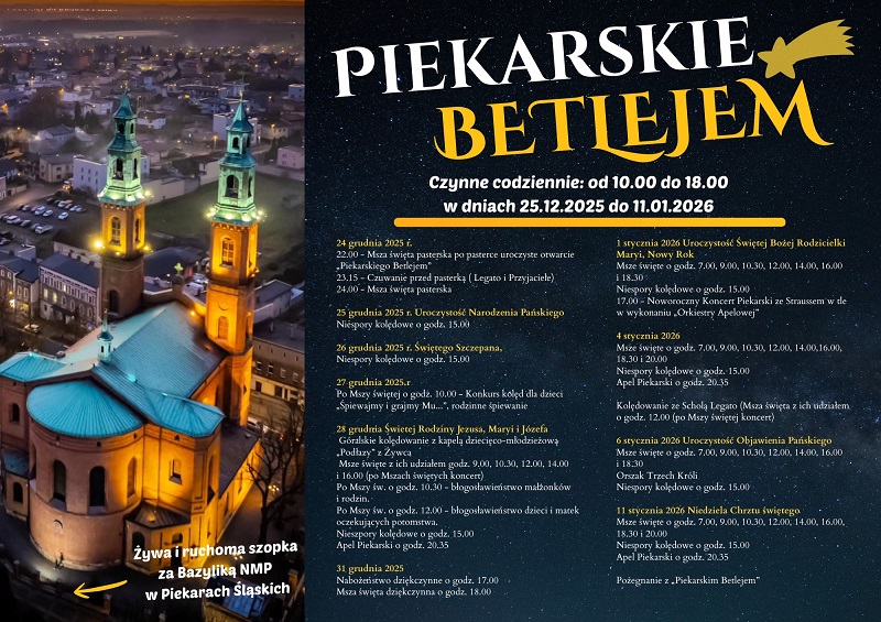 Świąteczne kolędowanie w Piekarskim Betlejem – Pasterki i otwarcie szopki w Piekarach / fot. UM Piekary Śląskie