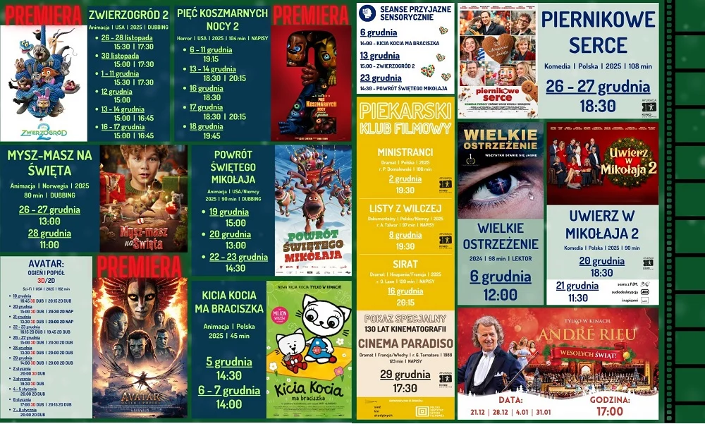Grudzień w Kinie Zacisze: premiery, świąteczne hity i pokaz „Cinema Paradiso”