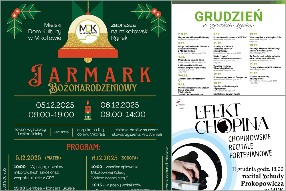Grudniowe wydarzenia w Mikołowie – koncerty, wystawy, jarmark i więcej!
