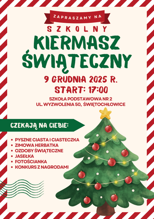 Świętochłowice zapraszają na Szkolny Kiermasz Świąteczny w SP2 – magiczne atrakcje