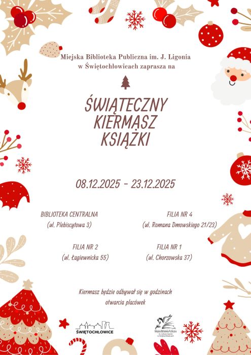 Świąteczny Kiermasz Książki w Świętochłowicach. Biblioteka zaprasza od 8 do 23 grudnia