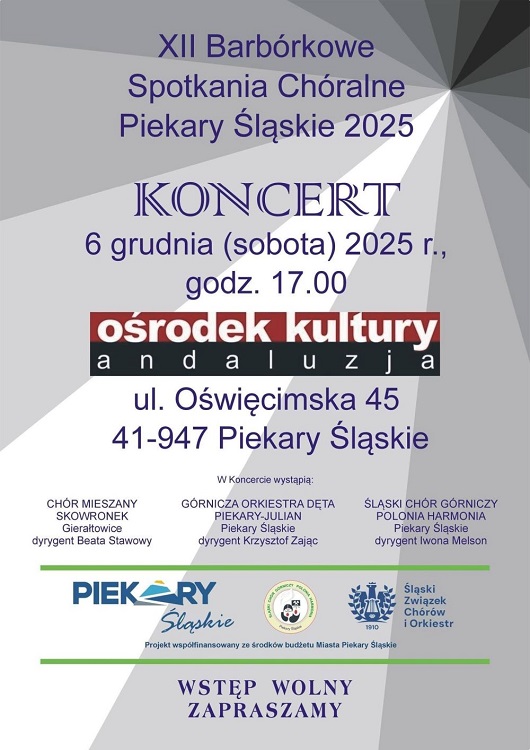 XII Barbórkowe Spotkania Chóralne – koncert w Ośrodku Kultury „Andaluzja” / fot. UM Piekary Śląskie