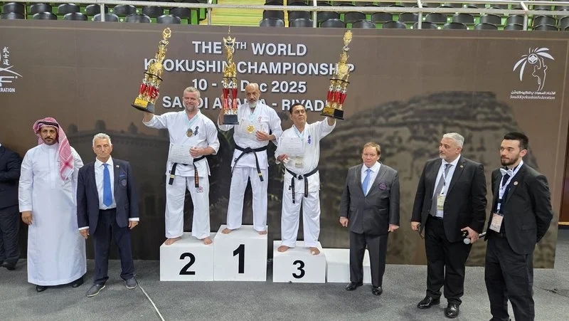 Sensei Dariusz Kudyk z Żor na podium MŚ KWF / fot. UM Żory