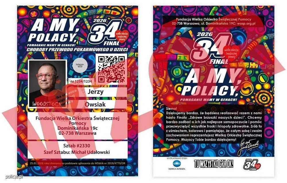 WOŚP 2026: Policja dba o bezpieczeństwo wolontariuszy i darczyńców