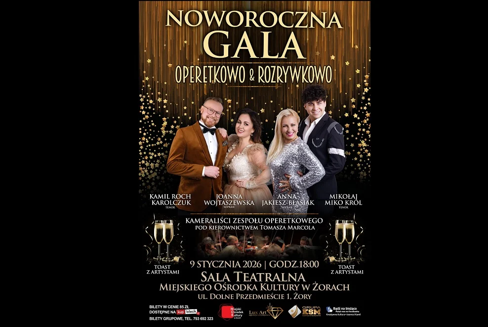 Noworoczne wydarzenia w MOK Żory – koncerty, kino i spotkania z grami!